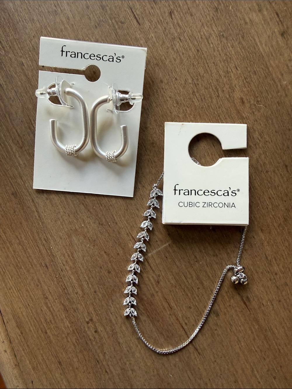 Francesca’s earrings & bracelet